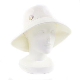 極美品★HERMES エルメス Gaelle ガエル ヘンプ コットン混 ハット バケットハット 帽子 ホワイト 58 フランス製 正規品 レディース【中古】