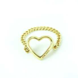 極美品☆PRADA プラダ 1IA038 ハート チェーン リング・指輪 ゴールド 11 日本サイズ約10号相当 箱・保存袋付き イタリア製 レディース【中古】