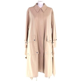 未使用品◇BURBERRY バーバリー 8052893 コットン100％ レザー使い ZIPUP ロゴ金具付き トレンチコート ベージュ 36 正規品 レディース【中古】