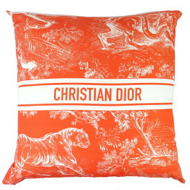 極美品△Christian Dior クリスチャンディオール HYP02RCO0U ディオリビエラ クッション リネン混 オレンジ フランス製 正規品 メンズ レディース オススメ◎【中古】