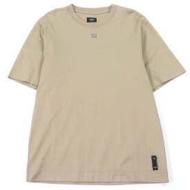 極美品□FENDI フェンディ 2024年製 FY0936 コットン100％ FFロゴ金具 ズッカ カットソー 半袖Tシャツ ベージュ M イタリア製 正規品 メンズ【中古】