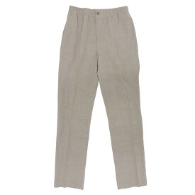 極美品▲HERMES エルメス 23SS リネン 100％ ボタンフライ 無地 イージーパンツ リラックスパンツ グレー 38 イタリア製 正規品 メンズ 【中古】