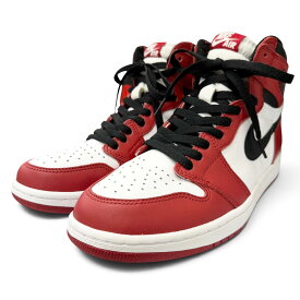 極美品□NIKE ナイキ AIR JORDAN 1 RETRO HIGH OG CHICAGO 2015 レザー ハイカットスニーカー レッド ホワイト ブラック シカゴ 27 メンズ 【中古】
