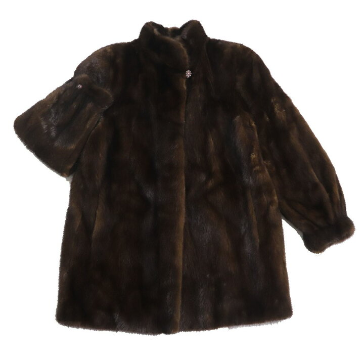 楽天市場】毛並み極美品☆JINDO SAGA MINK サガミンク 本毛皮コート 