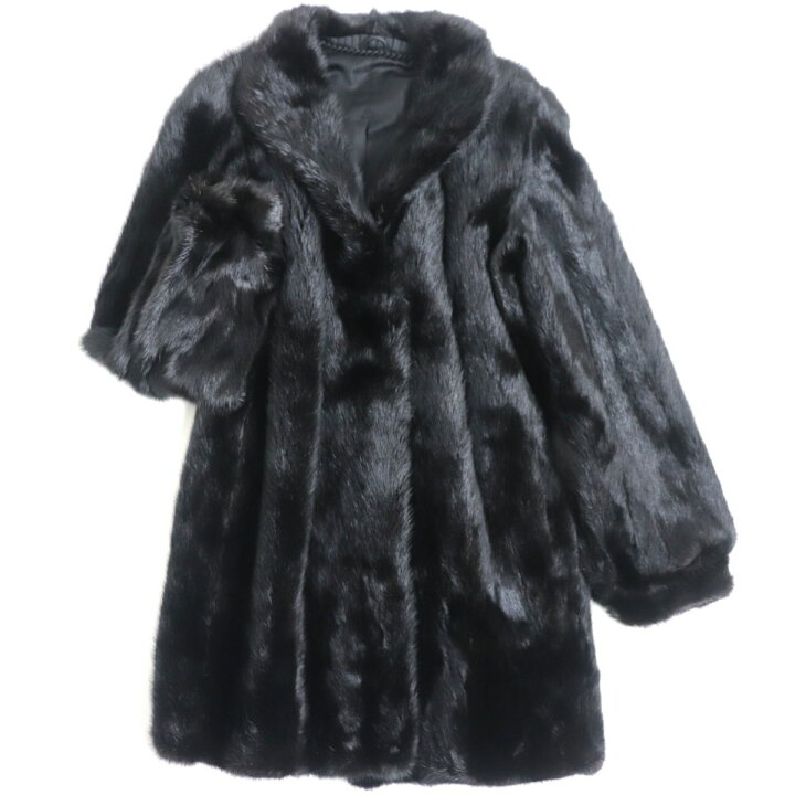 楽天市場】極美品▽SAGA MINK サガミンク 逆毛 本毛皮コート ブラック  