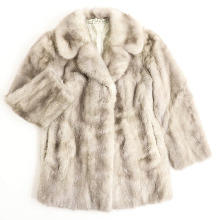 楽天市場】毛並み美品☆MINK サファイアミンク 本毛皮コート グレー 11 