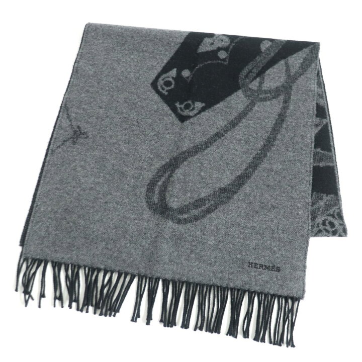 楽天市場】極美品□HERMES/エルメス 総柄 ロゴ刺繍入り カシミヤ100 