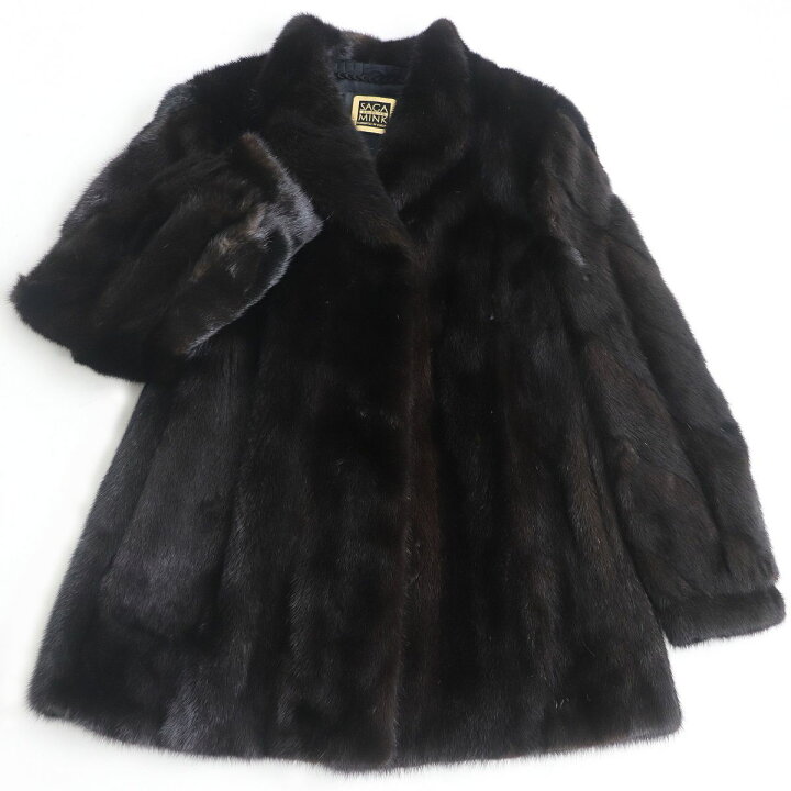 楽天市場】極美品☆SAGA MINK サガミンク 本毛皮コート ダークブラウン 
