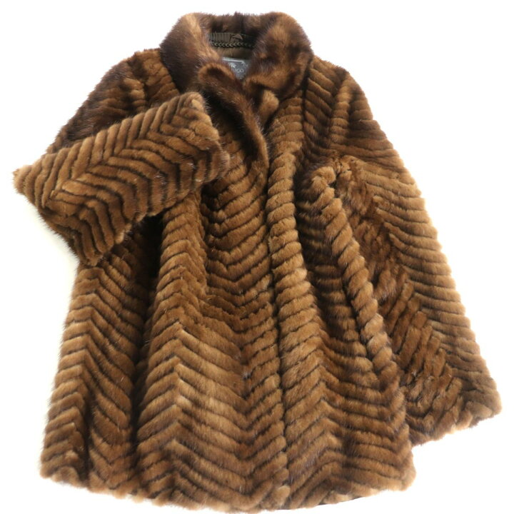 楽天市場】毛並み美品☆MINK ミンク ヘリンボーン デザイン 本毛皮 