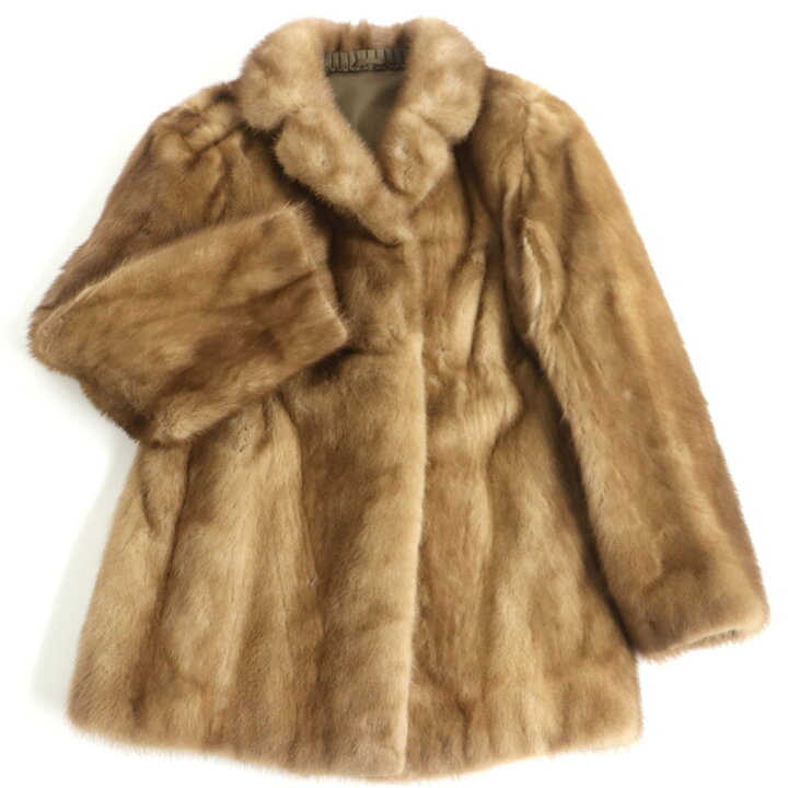 楽天市場】極美品☆MINK ミンク 本毛皮コート ライトブラウン 9号 毛 