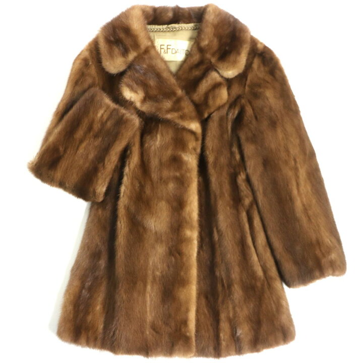 楽天市場】毛並み美品▽MINK ミンク 本毛皮コート ブラウン 毛質艶やか 