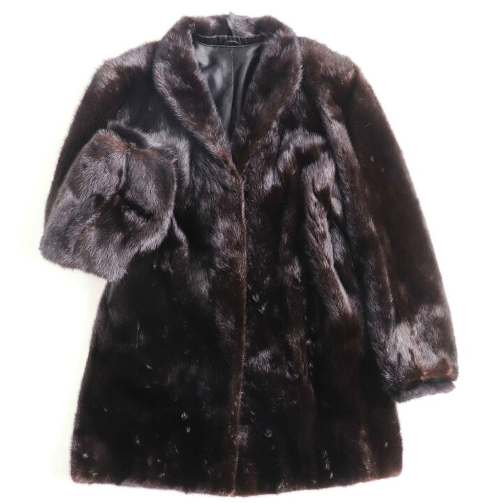 楽天市場】毛並み美品○SAGA MINK サガミンク 逆毛 本毛皮ショート 