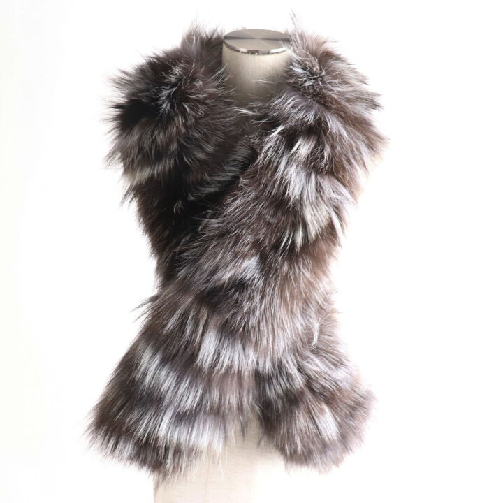 楽天市場】美品○FOX シルバーフォックス 本毛皮ショール/ティペット  