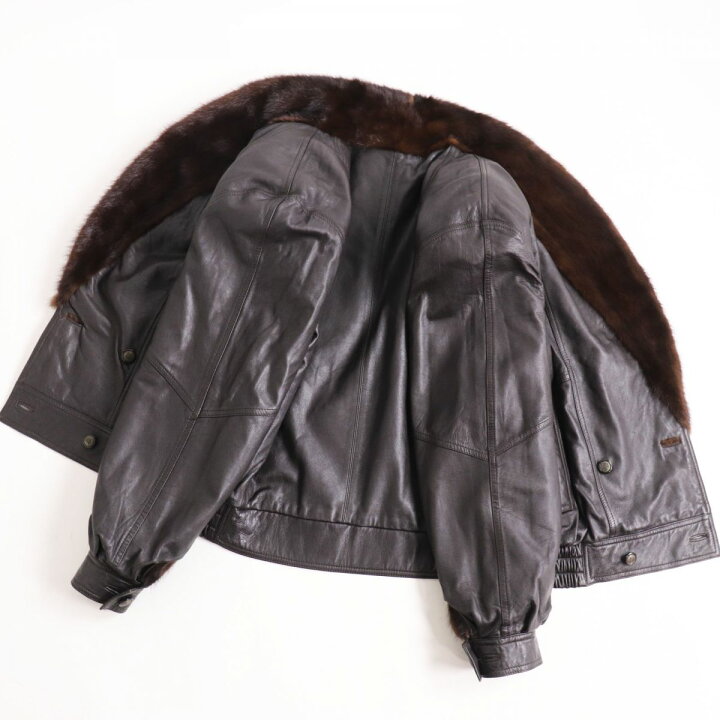 楽天市場】毛並み極美品○メンズ MINK ミンク×レザー リバーシブル 