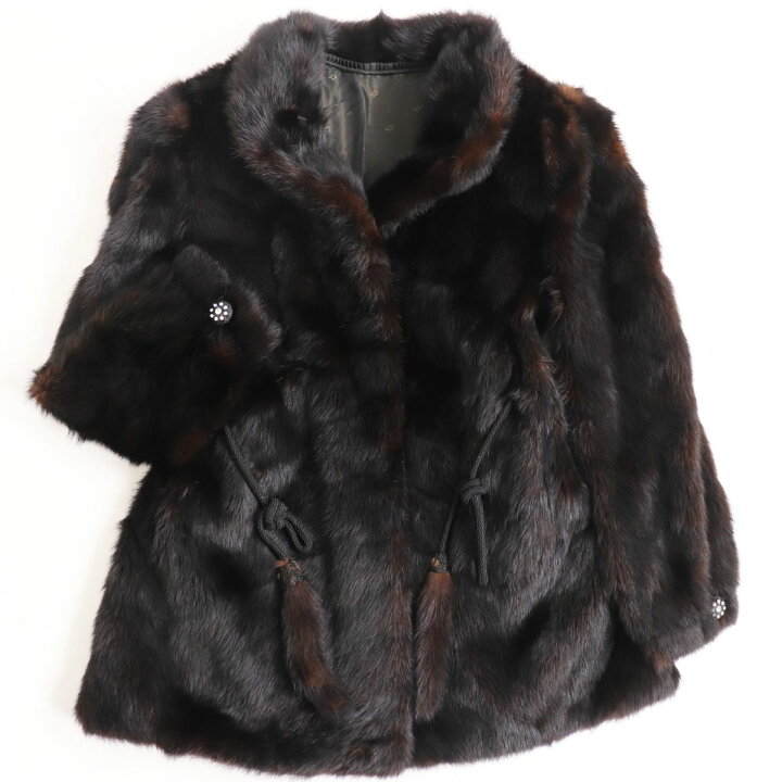 楽天市場】良品○MINK ミンク ドローコード ビジューボタン 裏地刺繍 