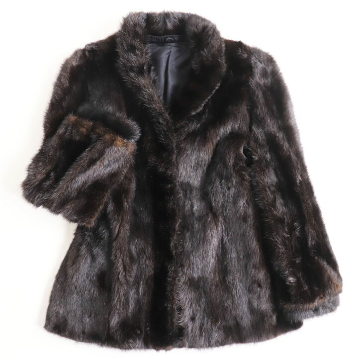 楽天市場】美品○SAGA MINK サガミンク 逆毛切り替え 本毛皮ショート 