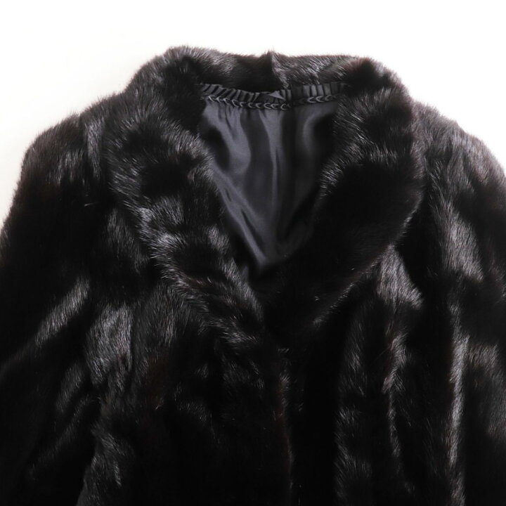 楽天市場】毛並み美品○MINK ミンク 逆毛 本毛皮ショートコート 