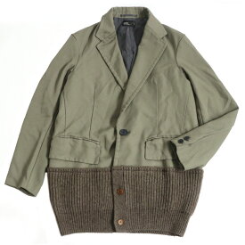 未使用品□19AW kolor/カラー 19WCM-J04106 ニット切り替え PE ヘヴィツイル JACKET/デザインジャケット カーキ 1 日本製 正規品 メンズ【中古】