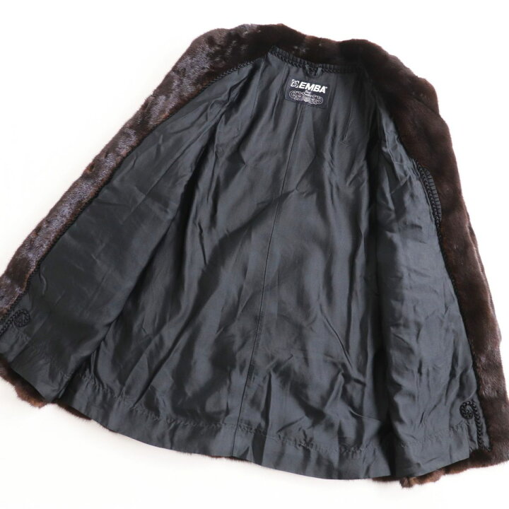 楽天市場】美品○EMBA エンバ MINK ブラックグラマミンク 本毛皮 