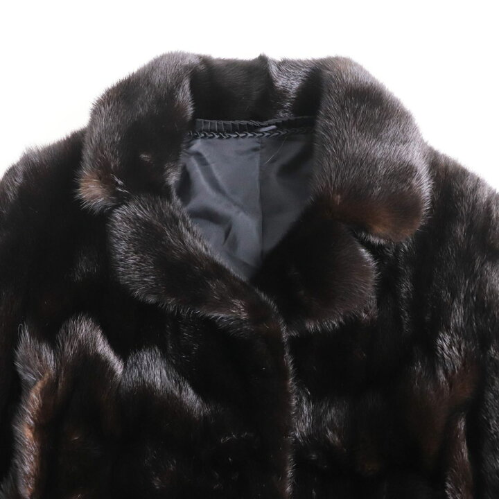 楽天市場】極美品○OS FUR MINK ミンク 逆毛 本毛皮ショートコート 