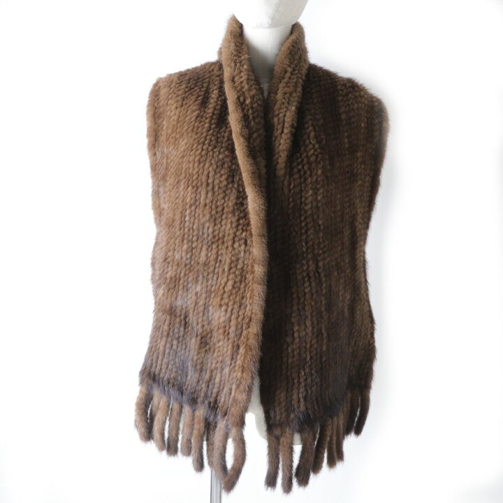 楽天市場】極美品☆MINK ミンク 軽量 房付き 本毛皮ショール/マフラー  