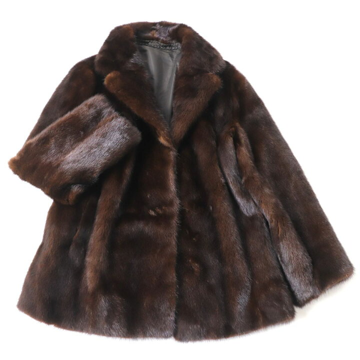 楽天市場】極美品☆MINK ミンク 本毛皮コート ブラウン 13号 毛質艶や 