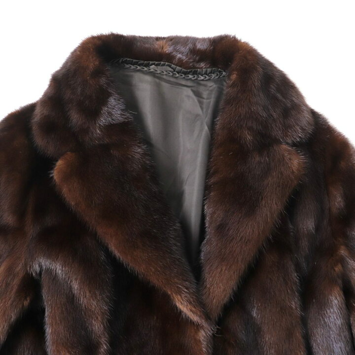 楽天市場】極美品☆MINK ミンク 本毛皮コート ブラウン 13号 毛質艶や 