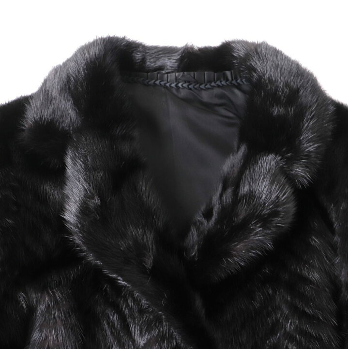 楽天市場】極美品☆MINK ミンク デザイン ヘリンボーン 本毛皮コート  