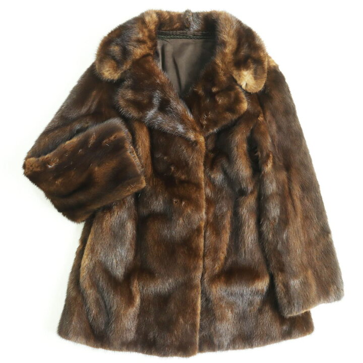 楽天市場】美品○MINK ミンク 逆毛切り替え 本毛皮ショートコート 