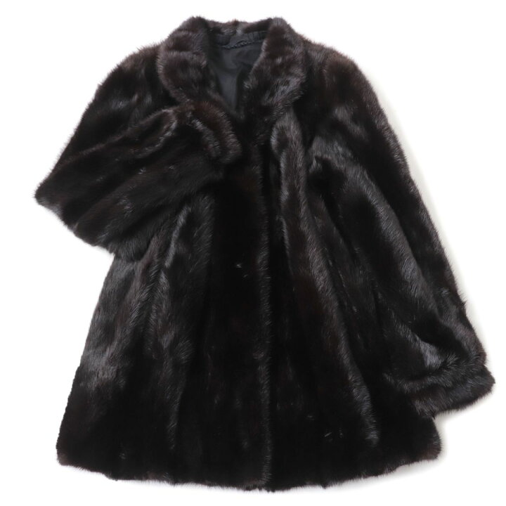 楽天市場】美品☆MINK ミンク 逆毛 裏地花柄刺繍入り 本毛皮コート 