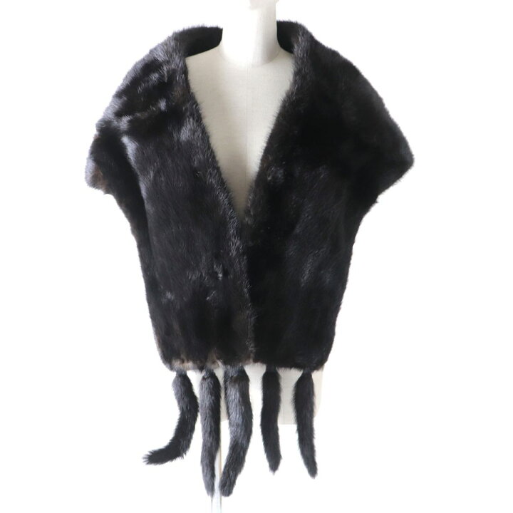 楽天市場】極美品☆MINK ミンク 房付き 本毛皮大判ショール/ストール  