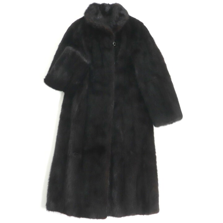 楽天市場】毛並み美品▽MINK ミンク 本毛皮ロングコート ダーク 
