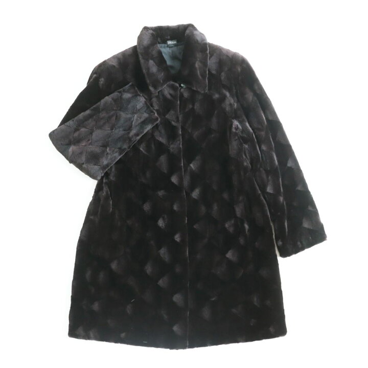 楽天市場】極美品△シェアードミンク MINK 本毛皮コート ダーク  