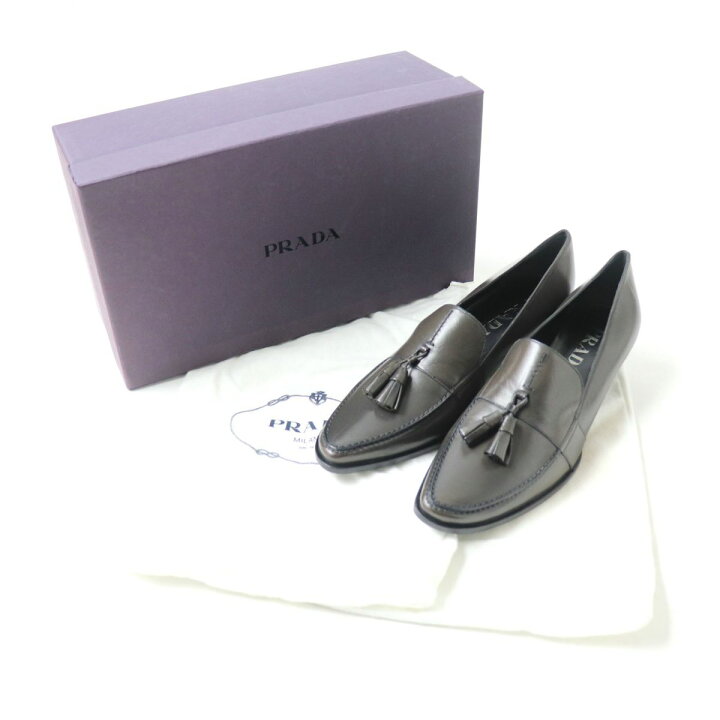 楽天市場】未使用品☆PRADA プラダ タッセル付き ローヒール レザー 
