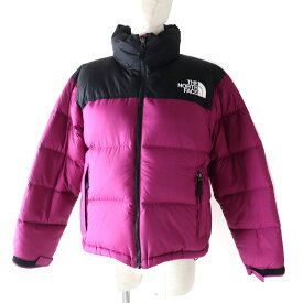 良品◎THE NORTH FACE ザノースフェイス NDW91952 ショートヌプシジャケット レディース フード付 ダウンジャケット 紫×黒 M ポケッタブル【中古】