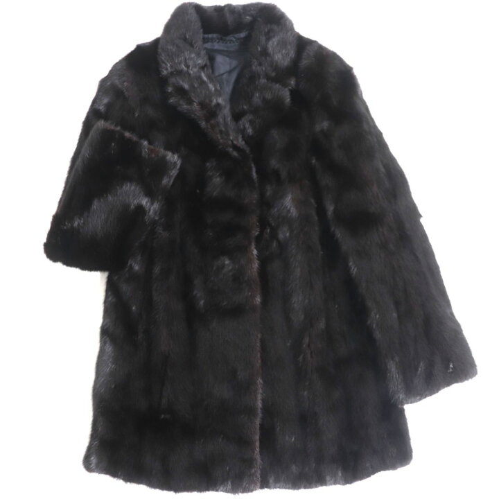 楽天市場】良品▽SAGA MINK サガミンク 本毛皮コート ダークブラウン  