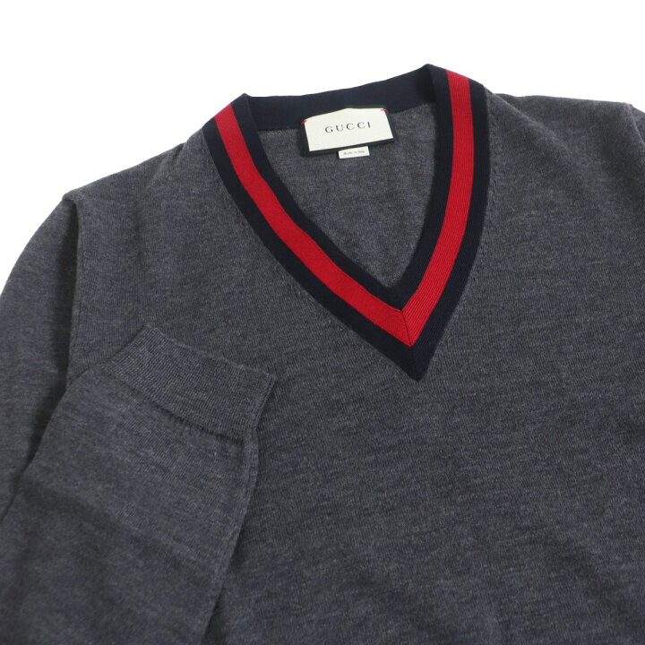 楽天市場】極美品□GUCCI/グッチ 408147 ウェブライン ウール100％ V 