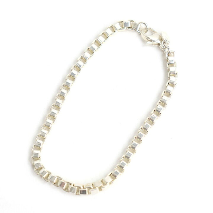 美品△TIFFANY＆CO. ティファニー SV925 ベネチアン チェーン スクエア  