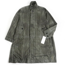 未使用品□22SS sacai/サカイ 22-02750M グレンチェック カモフラ柄 WZIP 薄手 ロング丈 スタンドカラーコート グリーン 1 日本製 正規品【中古】