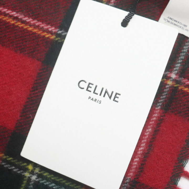 楽天市場】未使用品▽CELINE セリーヌ チェック柄 フリンジ付き  