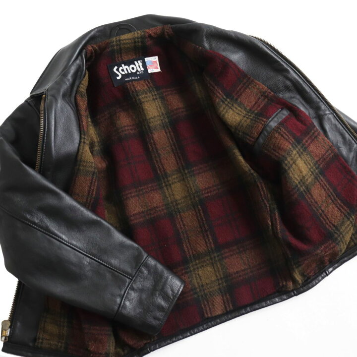 楽天市場】美品○Schott ショット 681 裏地チェック柄 ブランケット 