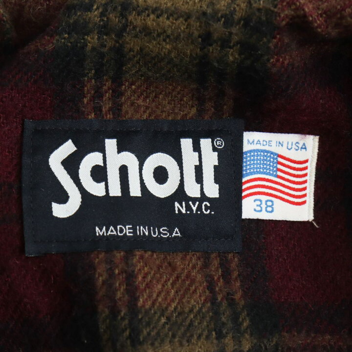 楽天市場】美品○Schott ショット 681 裏地チェック柄 ブランケット 