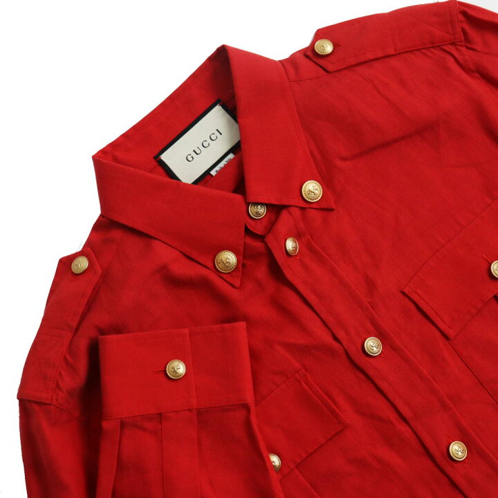 楽天市場】美品○GUCCI グッチ 619032 金ボタン エポレット付き 長袖 
