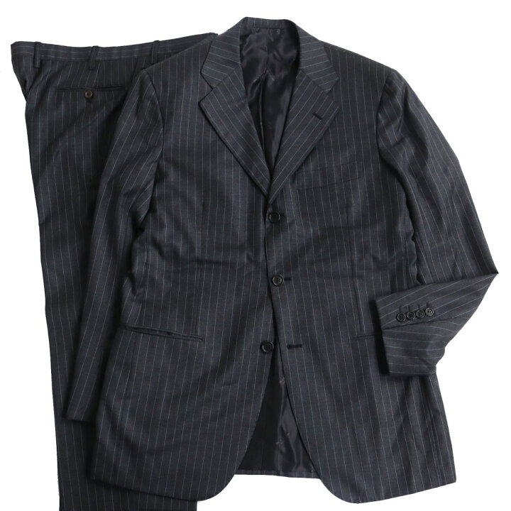 楽天市場】美品○Kiton キートン ウール100％ ストライプ柄 シングル 
