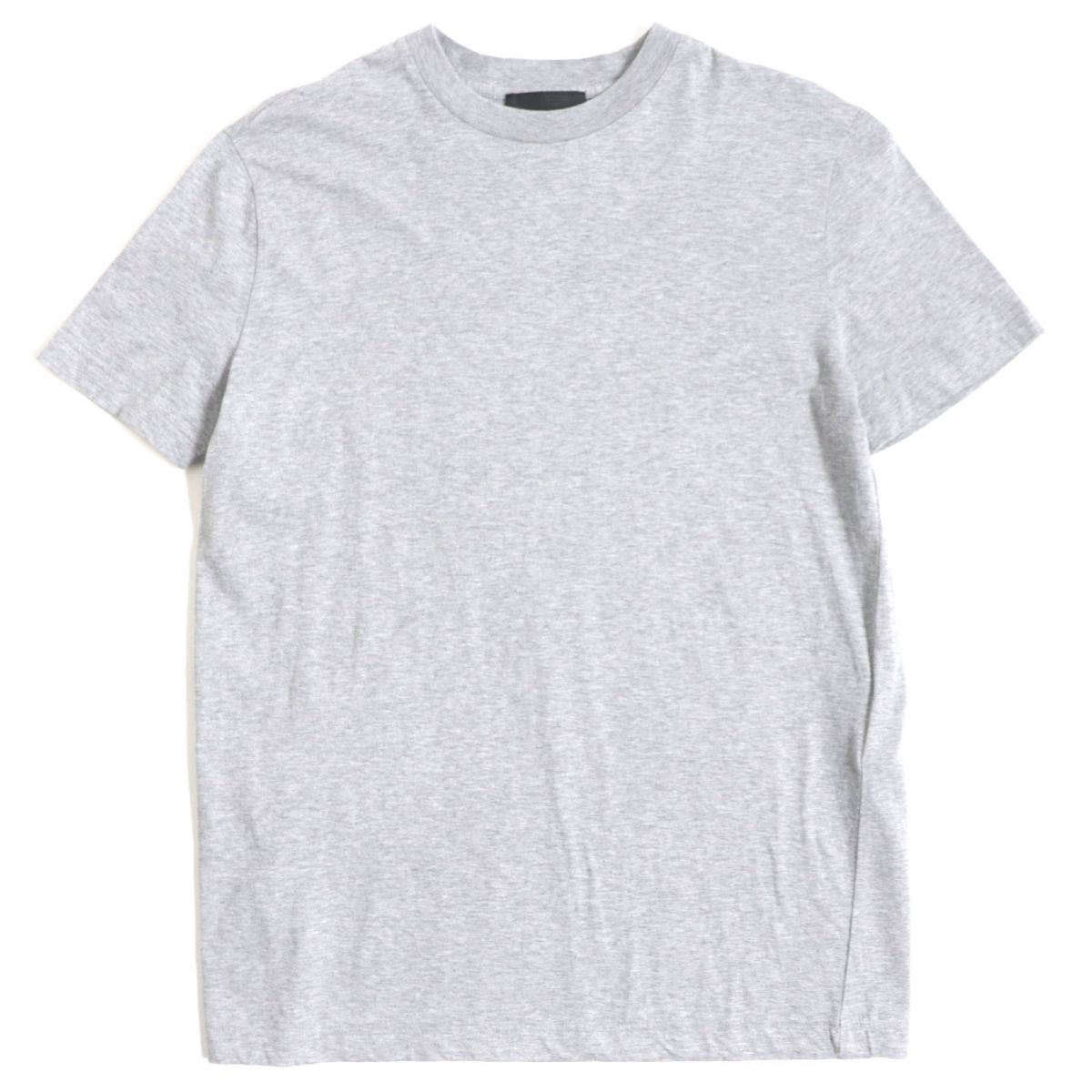 極美品▼2020年製 PRADA プラダ 三角ロゴ付き 半袖Tシャツ ライトグレー M メンズ 正規品 シンプル◎