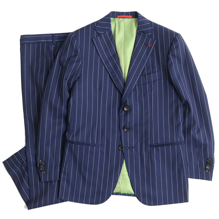 楽天市場】極美品△正規品 ISAIA イザイア ストライプ柄 シングル 