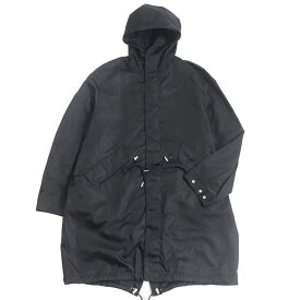 美品□21AW DIOR/ディオール オム 033C313B4732 バックロゴ WZIP フーデッド ナイロンコート/モッズコート ブラック 46 イタリア製 正規品【中古】