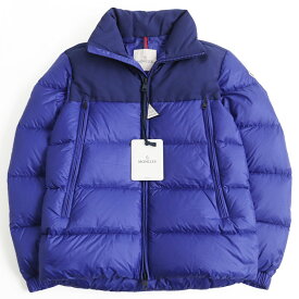 未使用品●19-20AW MONCLER モンクレール FAIVELEY/フェブレ ロゴエンボス/ワッペン付き WZIP ダウンジャケット ブルー 1 正規品 メンズ【中古】