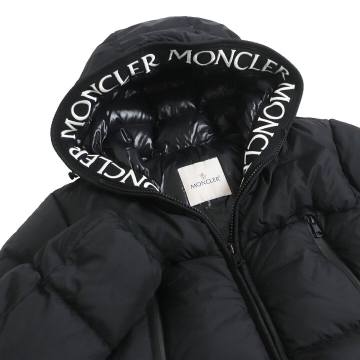 美品▼MONCLER モンクレール 19-20AW LAVEDA ラヴェダ フード・ラバーワッペン付き WZIPUP ダウンジャケット ブラック 1 正規品 メンズ