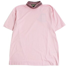 未使用品□22SS フェンディ×ヴェルサーチ FENDACE FY1088 ズッカ FFロゴ モックネック 半袖Tシャツ/カットソー ピンク XL イタリア製 正規【中古】